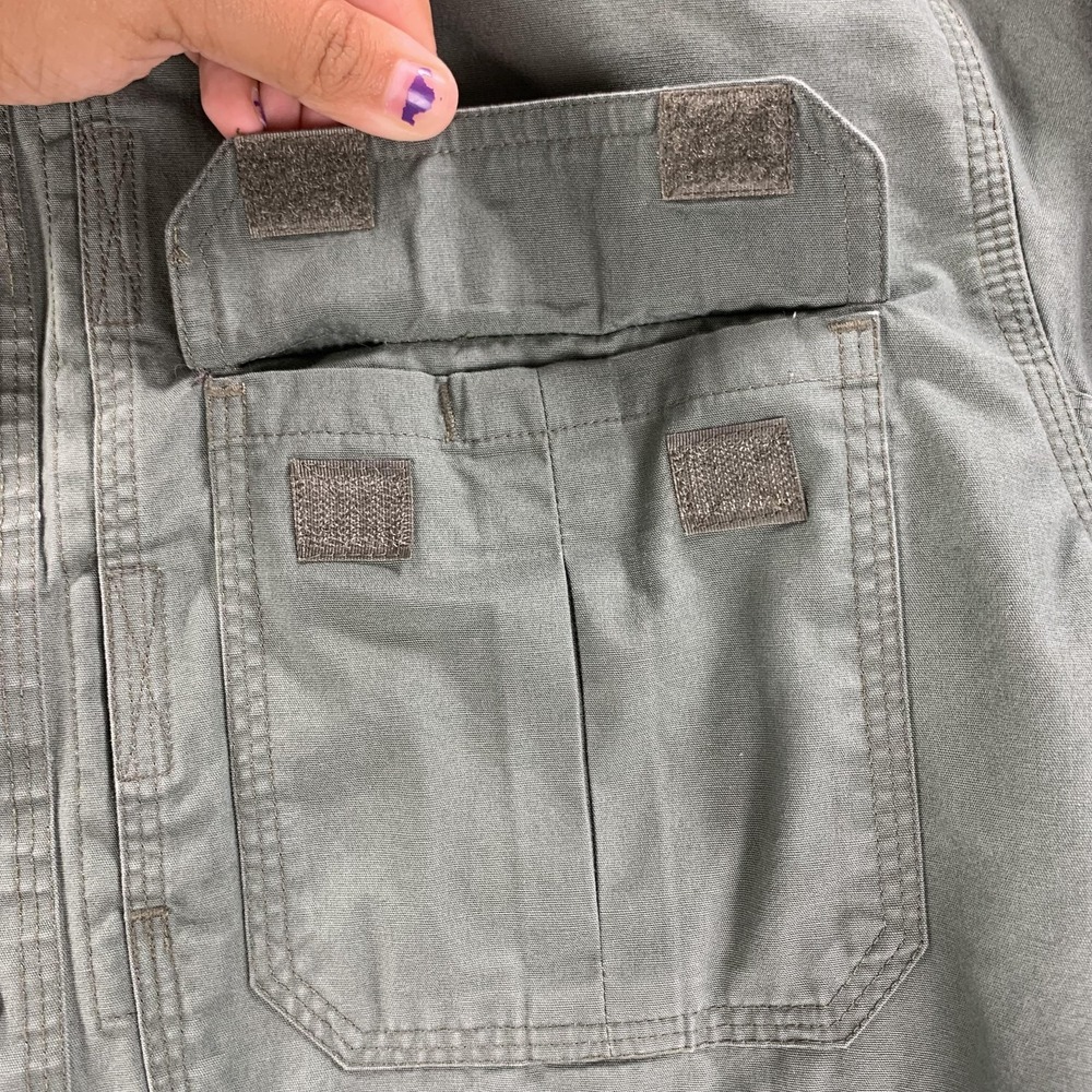 5.11 Tactical Shirt Mens MED Olive Green Long Sleeve Button Front Vented Twill - Picture 4 of 16